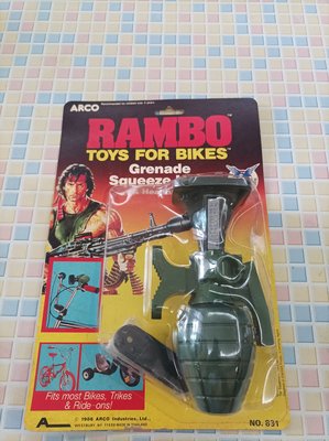 普普風早期1986年泰國製美國藍波腳踏車喇叭玩具組.公仔.老玩具,大同寶寶，老車，老東西，水水，型男.VINTAGE參考