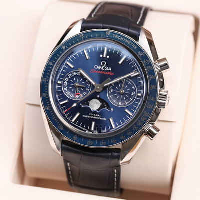 OMEGA 歐米茄 手錶 機械錶 44mm 登月錶 超霸月相 陶瓷圈 304.33.44.52.03.001