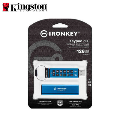 金士頓 公司貨 USB3.2 IKKP200 數字鍵加密 隨身碟 128GB (KT-IKKP200-128G)
