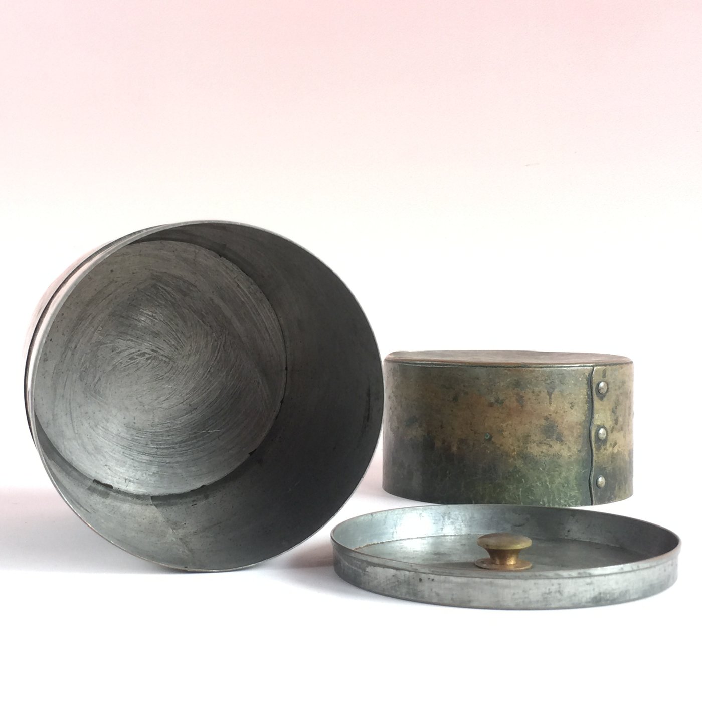 清雅堂 銅製 茶筒 茶入 茶道具 鋲止茶筒 銅 工芸 細工 茶器 古