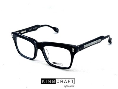 【本閣】KING CRAFT K3-1 日本賽璐珞手工光學眼鏡黑色大方框 chrome hearts銀飾雕刻風格