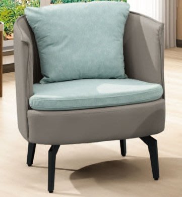 【N D Furniture】台南在地家具-造型合成駝皮/亞麻布單人休閒椅沙發TH