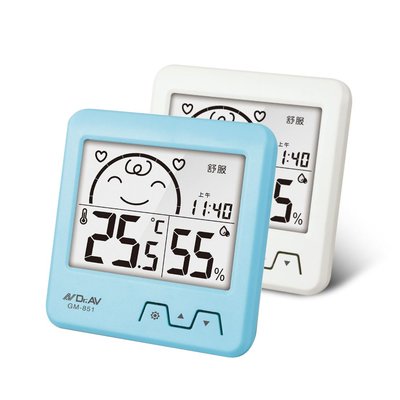 【聖岡科技Dr.AV】GM-851愛計較 三合一 日式超大螢幕 溫濕度計(顏色隨機 舒適度檢測 時鐘 溫度計 溼度計 可立/掛)