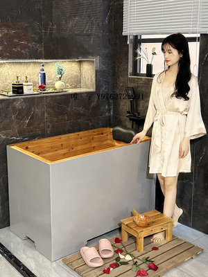 浴缸木之潤木質浴缸深泡小戶型家用坐式獨立一體迷你日式成人浴池