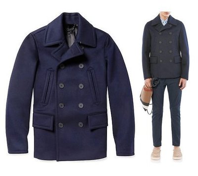 Burberry Prorsum 海軍藍 羊絨 100% Cashmere 大衣 西裝外套 (肩寬 43 / 44.5)