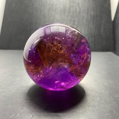 (可議價）-天然紫水晶球擺件 紫晶球 原石打磨 6.7CM 水晶 標本 擺件【紫竹齋】608