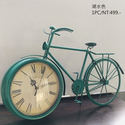 復古腳踏車時鐘 自行車造型鐘 鐵馬擺飾鐘 羅馬數字鐘 懷舊裝飾鐘 歐式風格車鐘 金屬製座鐘 LOFT風格鐘 鐵製桌面時鐘