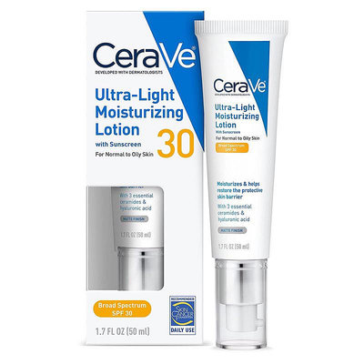 【完美彩妝日記】到期 25.01 CeraVe 適樂膚Ultra-light 輕盈 保濕礦物防曬霜 臉部乳液50ml