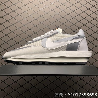 Nike Sacai x Ldwaffle 灰白 解構 雙勾 網面 透氣 慢跑鞋 BV0073-100 男女鞋