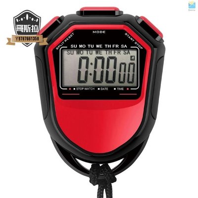防水秒錶數字手持 LCD 計時器計時運動計數器 帶錶帶 用於游泳跑步足球訓練#哥斯拉之家#