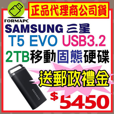 【送郵政禮金】SAMSUNG 三星 T5 EVO 2T 2TB USB3.2 Gen1 移動固態硬碟 SSD 外接式硬碟