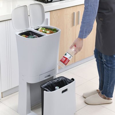 現貨 垃圾桶日式垃圾分類垃圾桶家用特大號垃圾筒客廳廚房創意上海干濕拉圾箱
