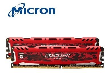 【S03 筑蒂資訊】Micron Ballistix Sport LT DDR4 2666 16G(8G*2)超頻雙通道