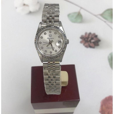 「官方授權」OP奧柏錶 女 時尚白面圓形 石英腕錶 (8936LS)