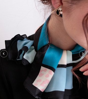 日本 日系絲巾 圍巾 レオパード柄タイル風スカーフ【Mr.QQ】