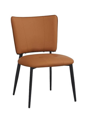 【生活家傢俱】JF-475-4：橘色皮鐵腳餐椅【台中家具】洽談椅 貓抓皮餐椅 造型椅 休閒椅 書桌椅 貓抓皮+鐵腳