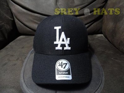 [SREY帽屋]預購＊47 Brand MVP MLB 魔鬼氈 LA 洛杉磯道奇 黑白 經典LOGO 硬版 棒球帽 老帽