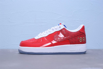 Nike Air Force 1 1989 NBA 白紅 漆皮 休閒運動板鞋 男女鞋 CI9882-600【ADIDAS x NIKE】