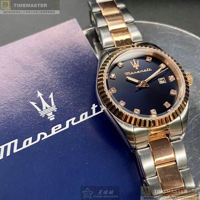 MASERATI手錶,編號R8853100507,32mm玫瑰金錶殼,金銀相間錶帶款