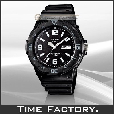 時間工廠 無息分期 全新 CASIO DIVER LOOK 潛水風膠帶腕錶 MRW-200H-1B2