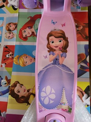【現貨-小款蘇菲亞】正品 蘇菲亞公主 滑板車 三輪 蘇菲亞 小公主 兔子 蛙式 折疊式 三段式 調整 Disney