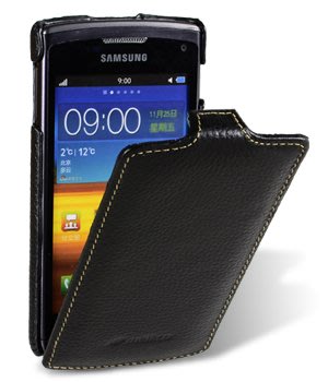 【Melkco】出清現貨 下翻黑色Samsung三星 S8600 Wave 3 4吋真皮 皮套 保護殼保護套手機殼手機套