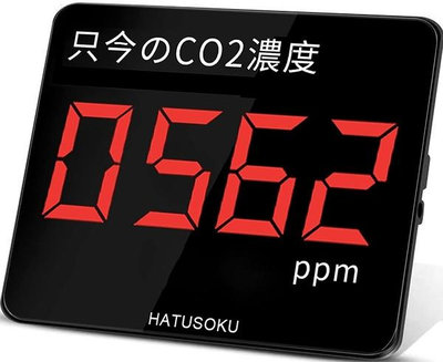 HATUSOKU【日本代購】大屏幕CO2二氧化碳濃度計 NDIR方式 警鐘功能-當今的CO2濃度
