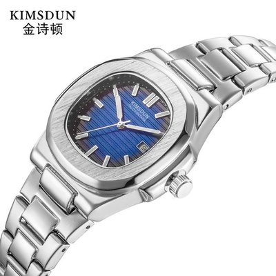 【潮裡潮氣】KIMSDUN金詩頓品牌手錶石英表不銹鋼帶日曆時尚簡約女士手錶K-919D