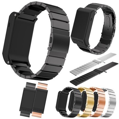 適用於Garmin vivoactive HR智慧手錶錶帶適用於佳明vivoactive HR一珠實心不鏽鋼鏈式錶帶鋼帶