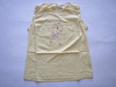 專櫃童裝[Roberta] 女童黃色無袖棉T(編號10020)~95CM