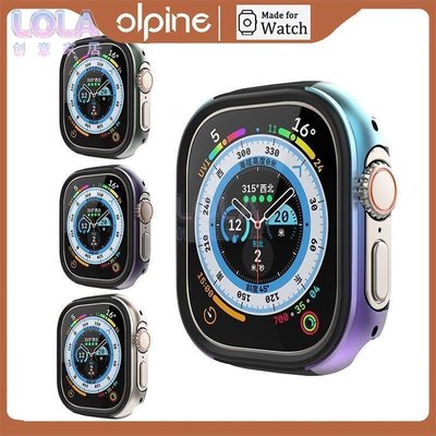蘋果手錶49mm矽膠金屬鋁殼 適用於Apple Watch Ultra矽膠+鋁合金外殼 iwatch Ultra保護框-LOLA創意家居