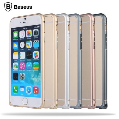 (玫瑰金) iPhone 6 Plus （5.5吋） Baseus倍思弧系列 海馬扣 金屬邊框 鋁合金框 超薄金屬框
