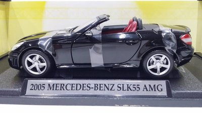 【統一】Cars《Mercedes-Benz：SLK55 AMG／2005／黑色》金屬合金車.觀賞車1: 18【缺貨】