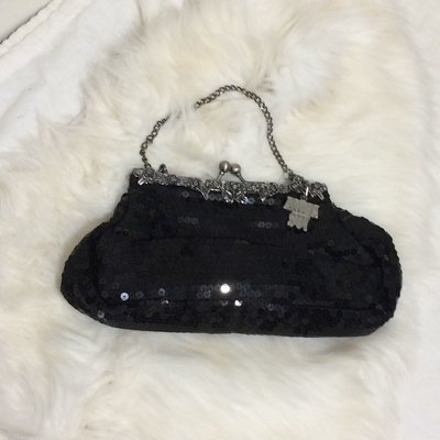 ❤夏莎shasa❤國際品牌ANNA SUI黑色亮片手提包/晚宴包/含郵資