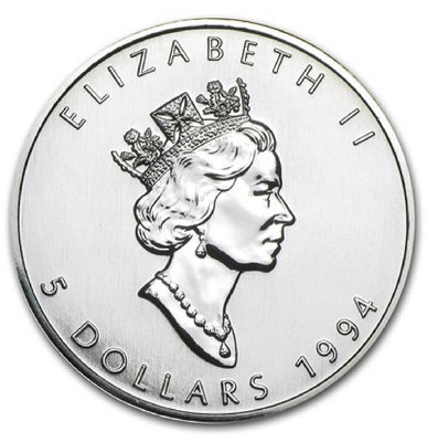 加拿大 1994 楓葉銀幣 1 盎司 31.1 克 純銀 9