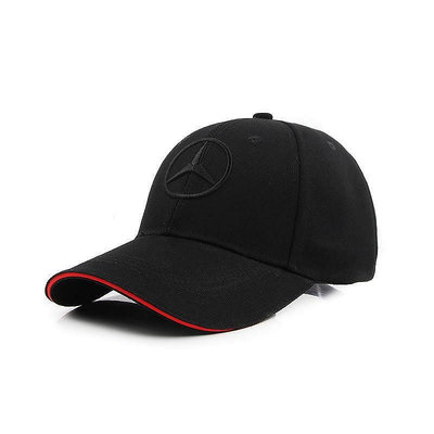 新品 汽車車標帽 棒球帽 AMG賽車帽子四季戶外賓士棒球帽BENZ刺繡鴨舌帽-真男人專賣店