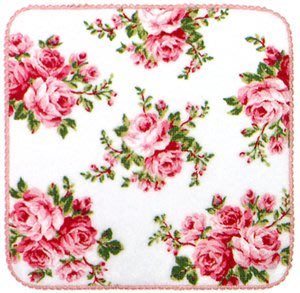 PF-531 方巾 手帕 仕女手巾 粉紅玫瑰印花