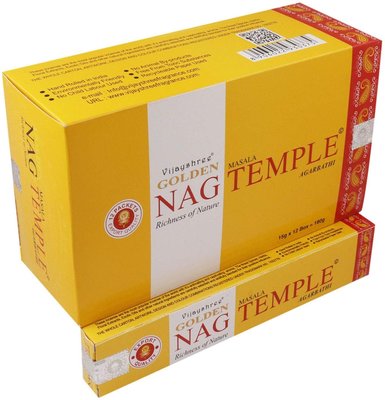 [晴天舖]印度線香Vijayshree GOLDEN Nag TEMPLE 寺廟(草本調和輕甜香)祈福 冥想~3盒100