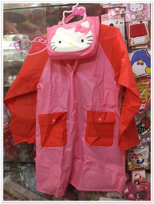 小花花日本精品 Hello Kitty  雨衣 連身式雨衣附提袋 凱蒂貓兒童雨衣 120cm 55515108