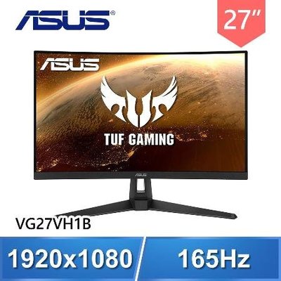 ASUS TUF Gaming VG27VH1B 27吋曲面電競顯示器 27吋 1500R 低藍光不閃屏