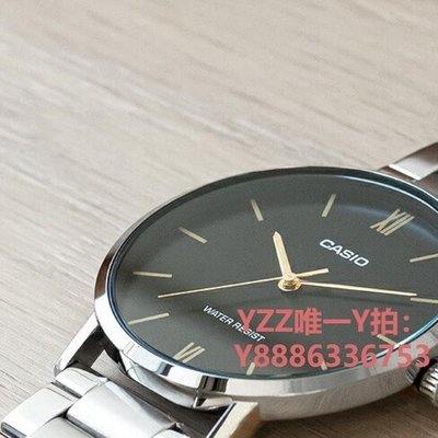 手錶卡西歐手表CASIO MTP-VT01D-1B 黑暗之心商務非機械ins網紅小黑表-雙喜生活館
