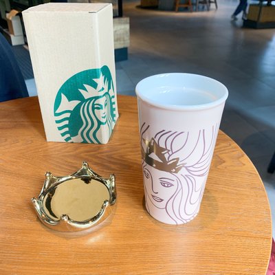【熱銷精選】星巴克女神皇冠杯子雙層馬克杯周年慶杯櫻花杯女王咖啡陶瓷杯禮盒
