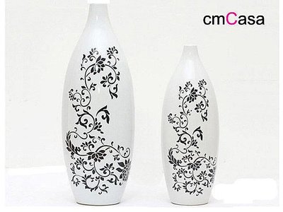 = cmCasa = [947]歐式現代裝飾 舞枝陶瓷花瓶 後現代藝術花瓶組 一套2入