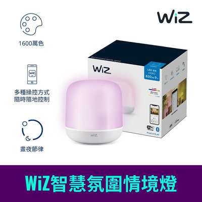 台北市樂利照明 Philips 飛利浦 Smart LED WiZ 智慧照明 LED 氛圍情境燈 桌燈 (PW008)