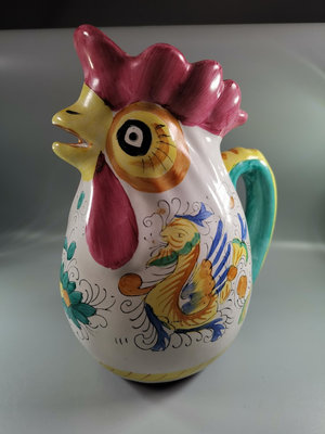 意大利alimentari陶瓷雞水壺 手繪 公雞造型水注 茶