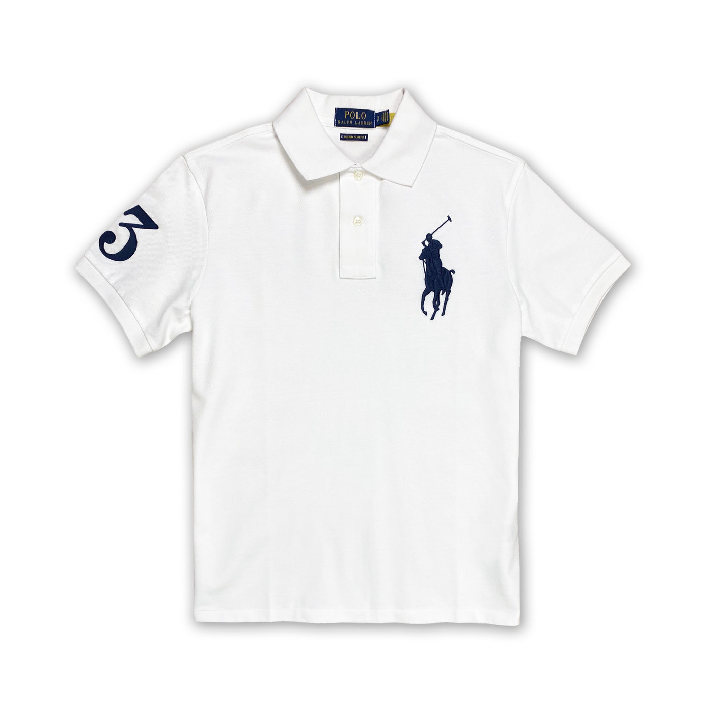 RALPH LAUREN】【POLO】RL男款POLO衫左深藍大馬臂3白F04220717-03