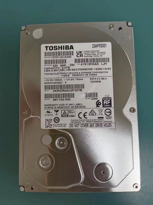 【TOSHIBA】 DT01ACA200 3.5吋硬碟 2.0TB(二手良品)
