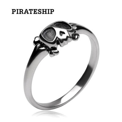 創客優品 海盜船 情侶戒指 魔力骷髏頭戒指 925銀 復古 男女個性戒指 YS2331