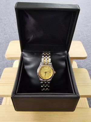 寶齊萊 BUCHERER 瑞士製造 防刮礦物玻璃鏡面 不鏽鋼錶帶 石英 女性腕錶 #4087 (一元起標 無底價)