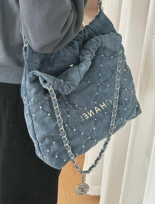 CHANEL香奈兒 Chanel 22 小型垃圾袋 繡珠 牛仔包 現貨